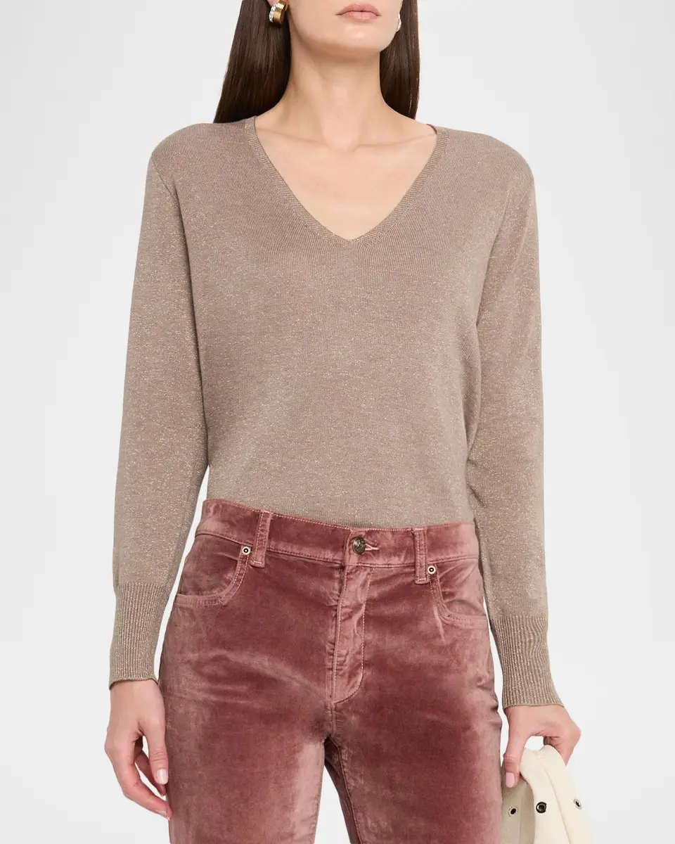 Kobi Halperin Vinny V-Neck Shimmer Knit Sweater | Thumbnail 4 Kobi Halperin Vinny V-Neck Shimmer Knit Sweater | Thumbnail 4