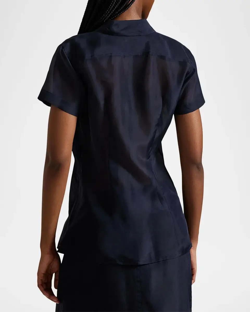 Polo Ralph Lauren Charlie Mulberry Silk Short-Sleeve Shirt | Thumbnail 3 Polo Ralph Lauren Charlie Mulberry Silk Short-Sleeve Shirt | Thumbnail 3