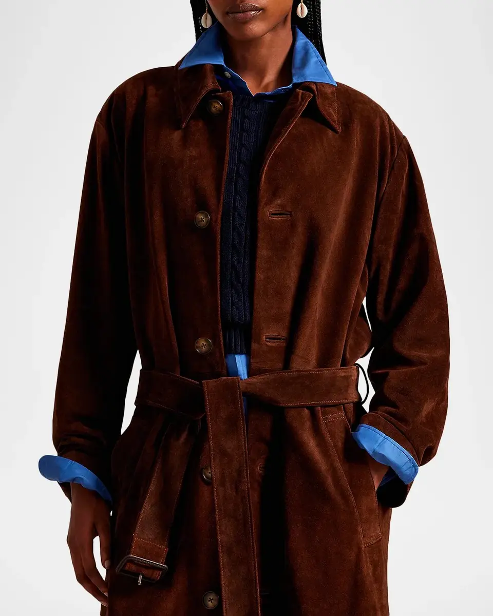 Polo Ralph Lauren Suede Belted Car Coat | Thumbnail 4 Polo Ralph Lauren Suede Belted Car Coat | Thumbnail 4
