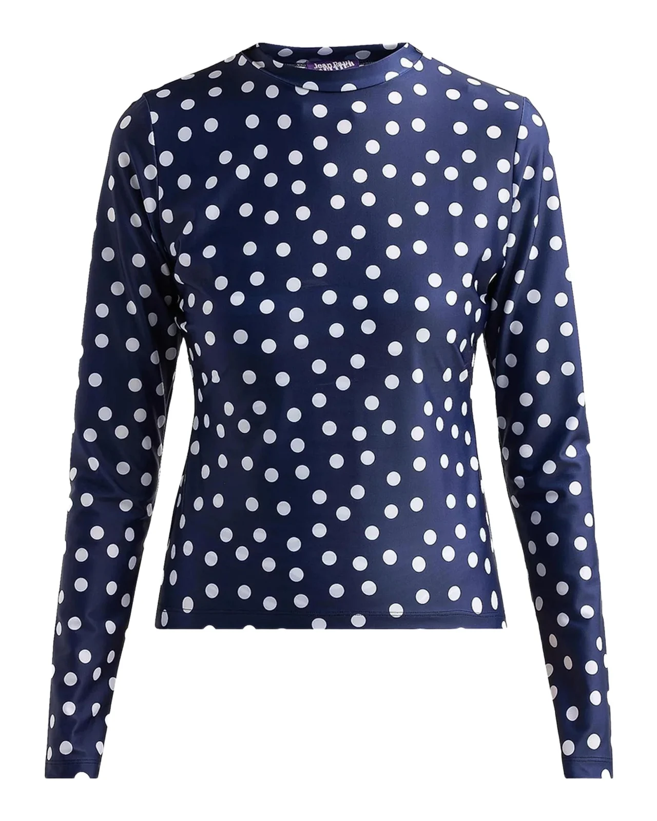 Polka Dot Stretch-Jersey Crewneck Top Polka Dot Stretch-Jersey Crewneck Top