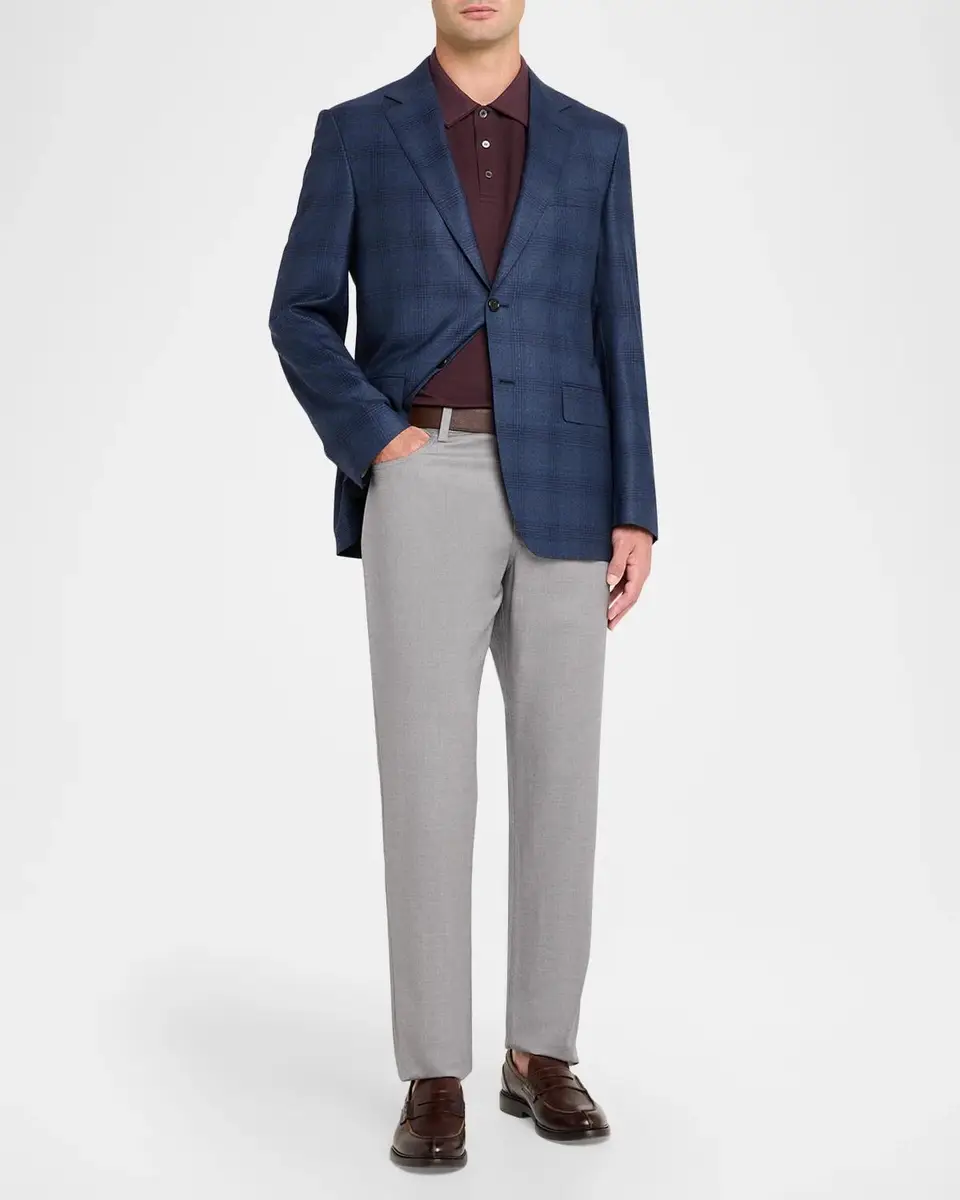 Canali Men's Plaid Wool Blazer | Thumbnail 2