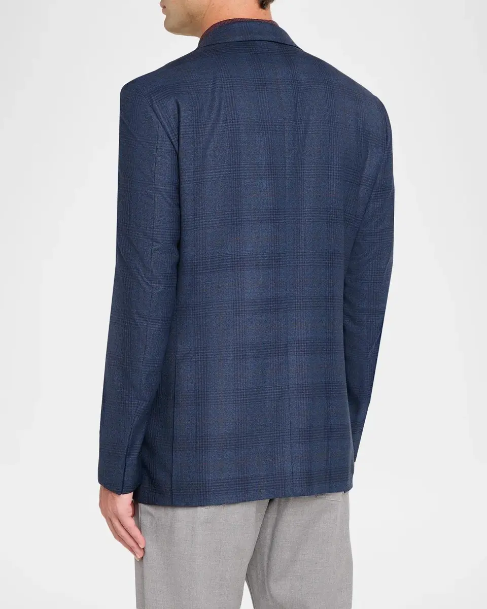 Canali Men's Plaid Wool Blazer | Thumbnail 3