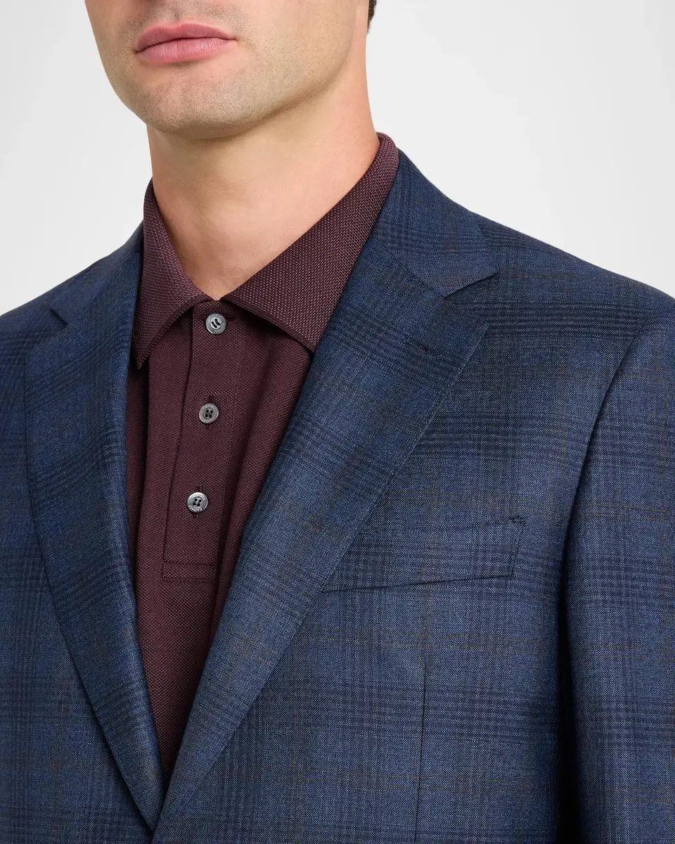 Canali Men's Plaid Wool Blazer | Thumbnail 5