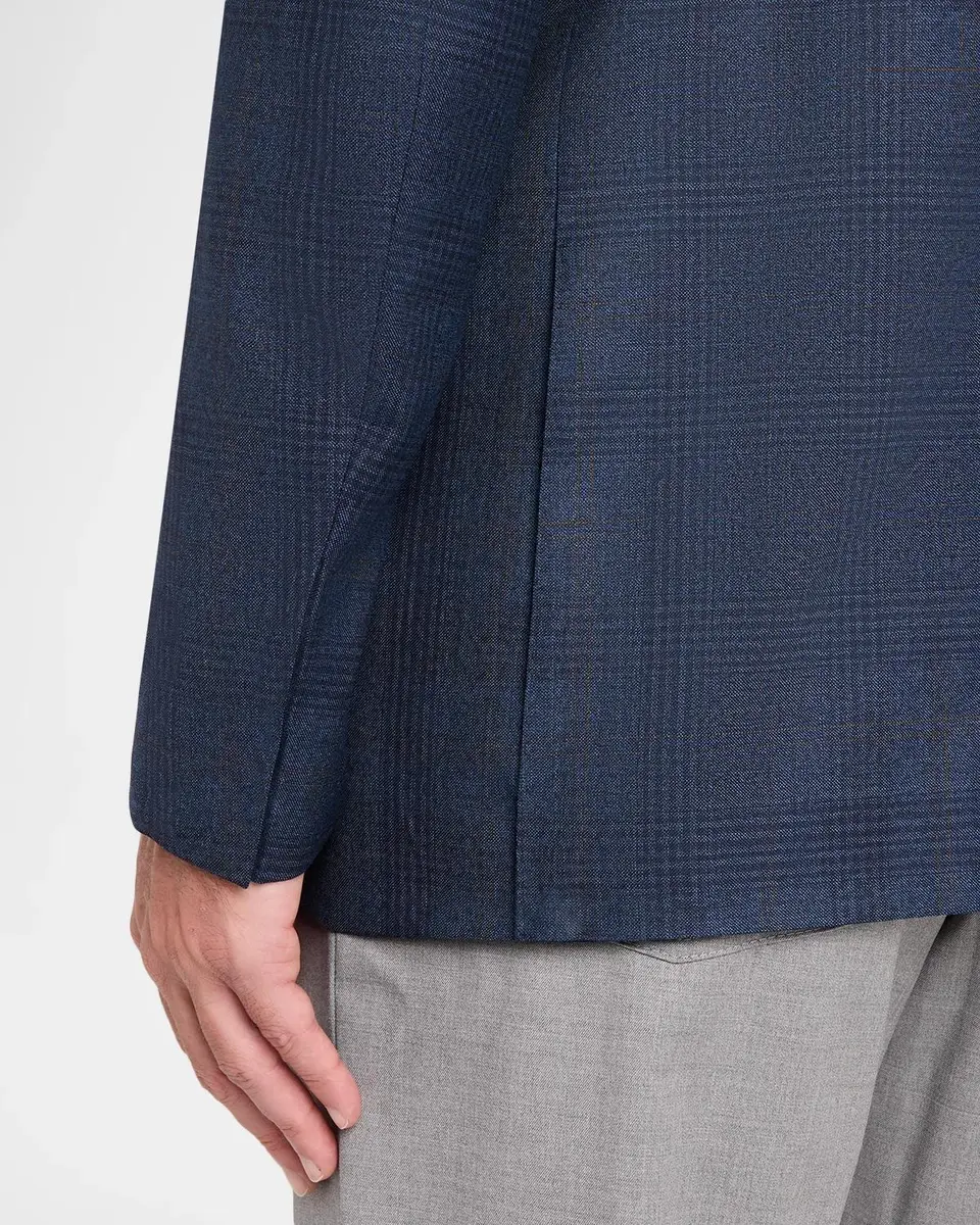 Canali Men's Plaid Wool Blazer | Thumbnail 8