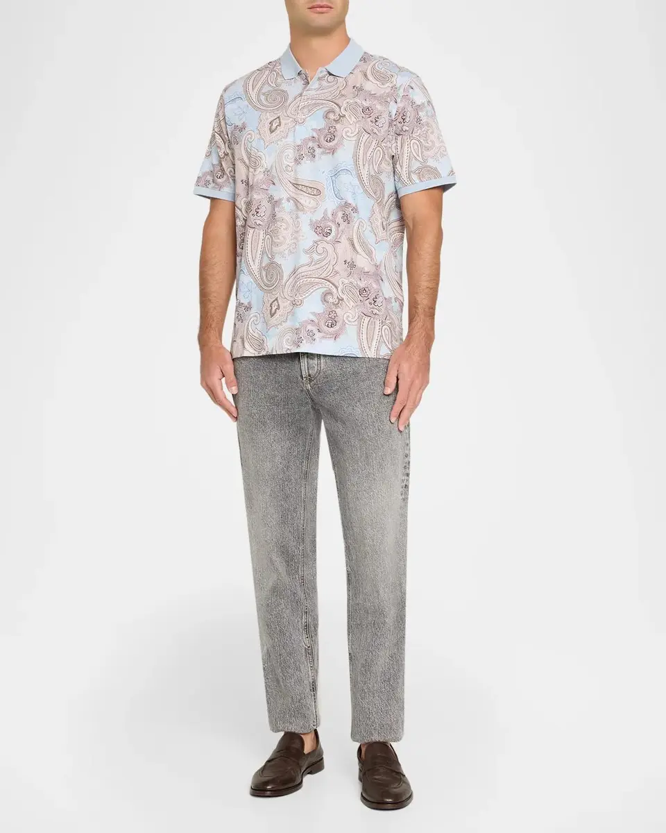 Robert Graham Men's Creswell Paisley Cotton Polo Shirt | Thumbnail 2 Robert Graham Men's Creswell Paisley Cotton Polo Shirt | Thumbnail 2