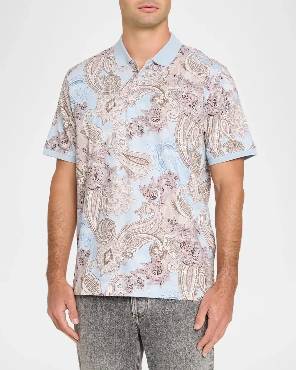 Robert Graham Men's Creswell Paisley Cotton Polo Shirt | Thumbnail 4 Robert Graham Men's Creswell Paisley Cotton Polo Shirt | Thumbnail 4