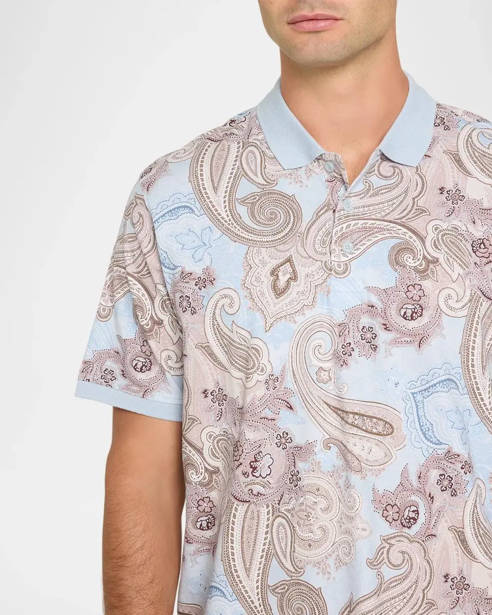 Robert Graham Men's Creswell Paisley Cotton Polo Shirt | Thumbnail 5 Robert Graham Men's Creswell Paisley Cotton Polo Shirt | Thumbnail 5