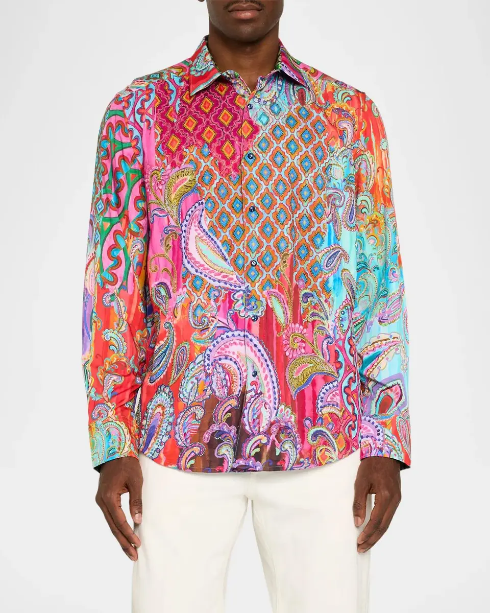 Robert Graham Men's Embellished Paisley Shirt | Thumbnail 4 Robert Graham Men's Embellished Paisley Shirt | Thumbnail 4