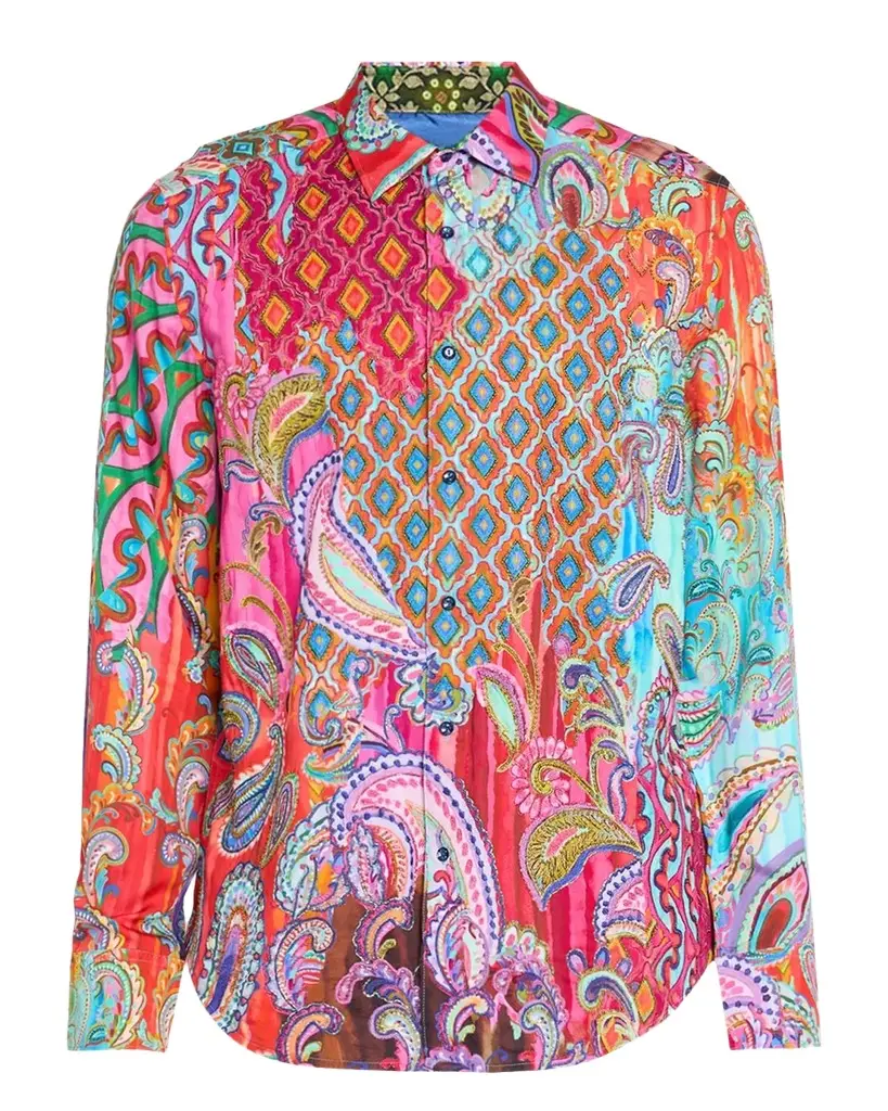 Men's Embellished Paisley Shirt Men's Embellished Paisley Shirt