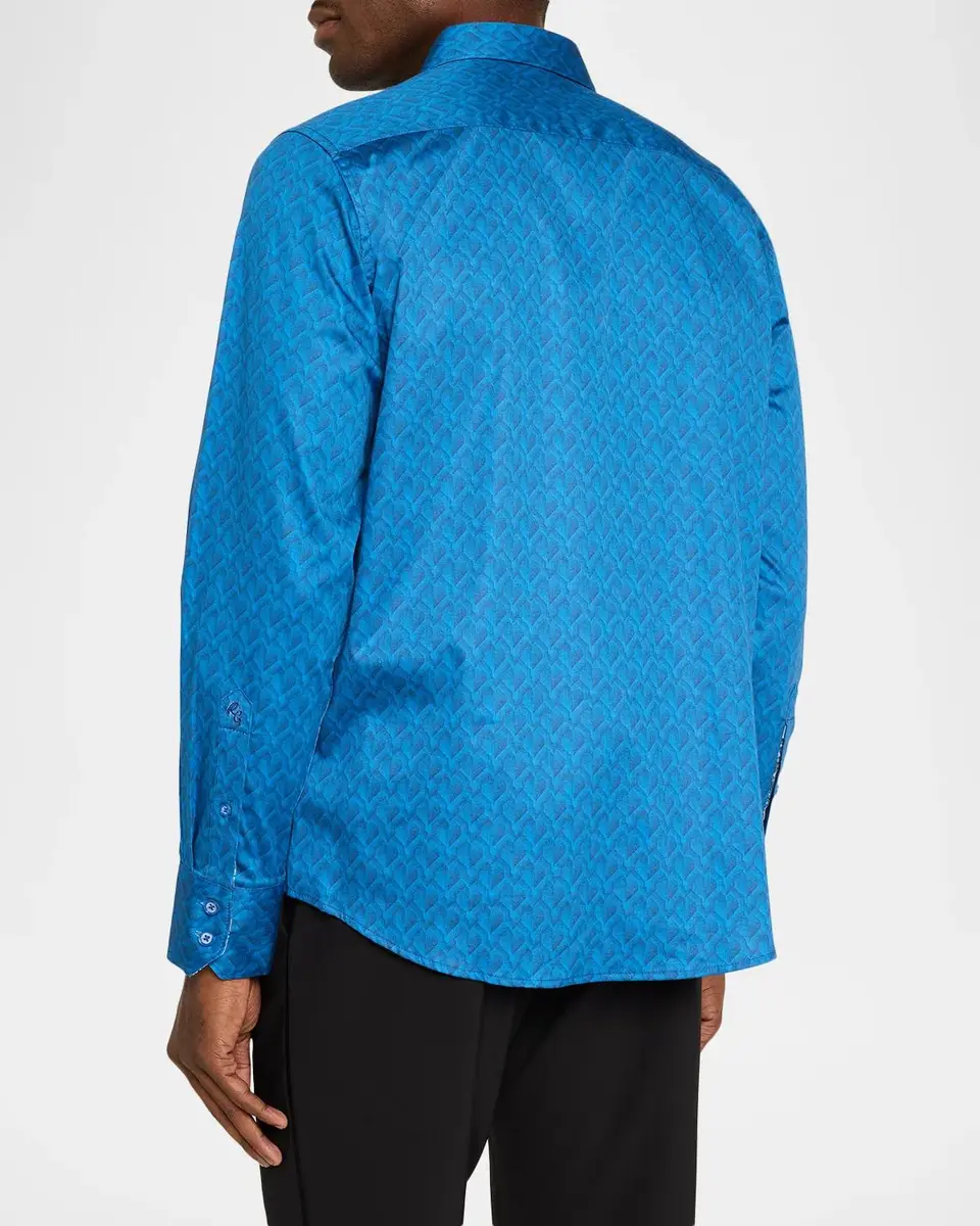 Robert Graham Men's Geometric Print Stretch-Cotton Shirt | Thumbnail 3 Robert Graham Men's Geometric Print Stretch-Cotton Shirt | Thumbnail 3