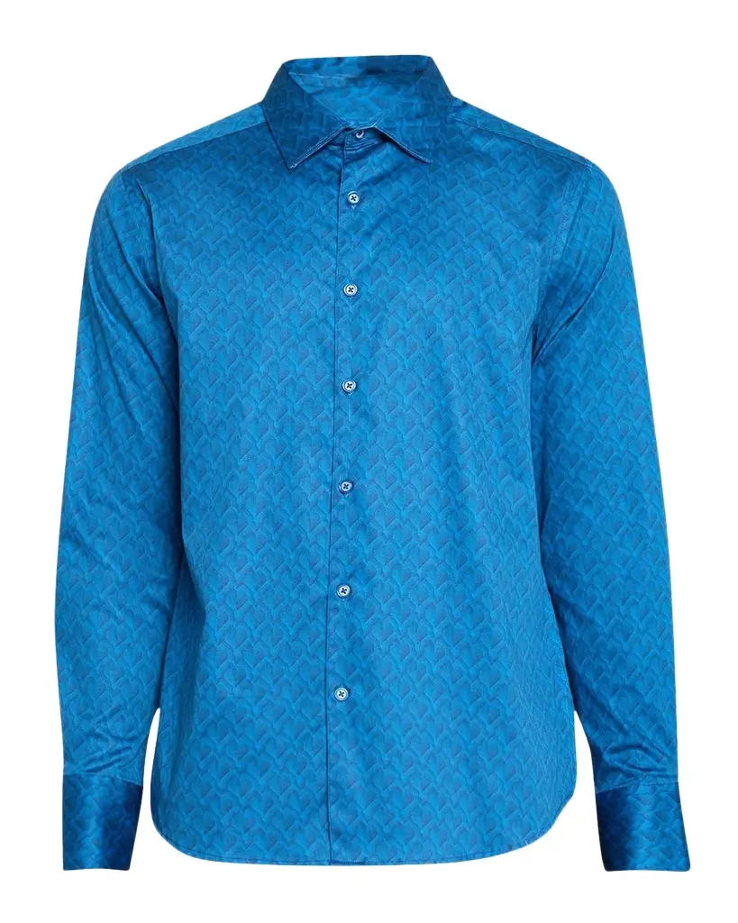 Men's Geometric Print Stretch-Cotton Shirt Men's Geometric Print Stretch-Cotton Shirt