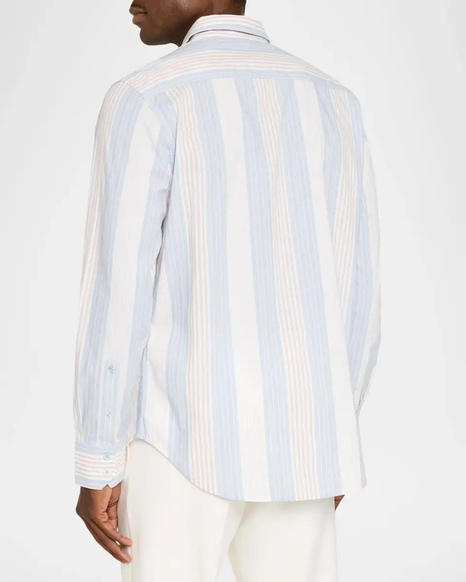 Robert Graham Men's Gladstone Paisley Striped Cotton-Blend Shirt | Thumbnail 3