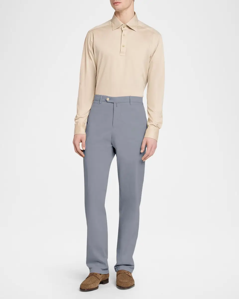 Kiton Men's Lyocell Straight-Leg Flat-Front Pants | Thumbnail 2 Kiton Men's Lyocell Straight-Leg Flat-Front Pants | Thumbnail 2