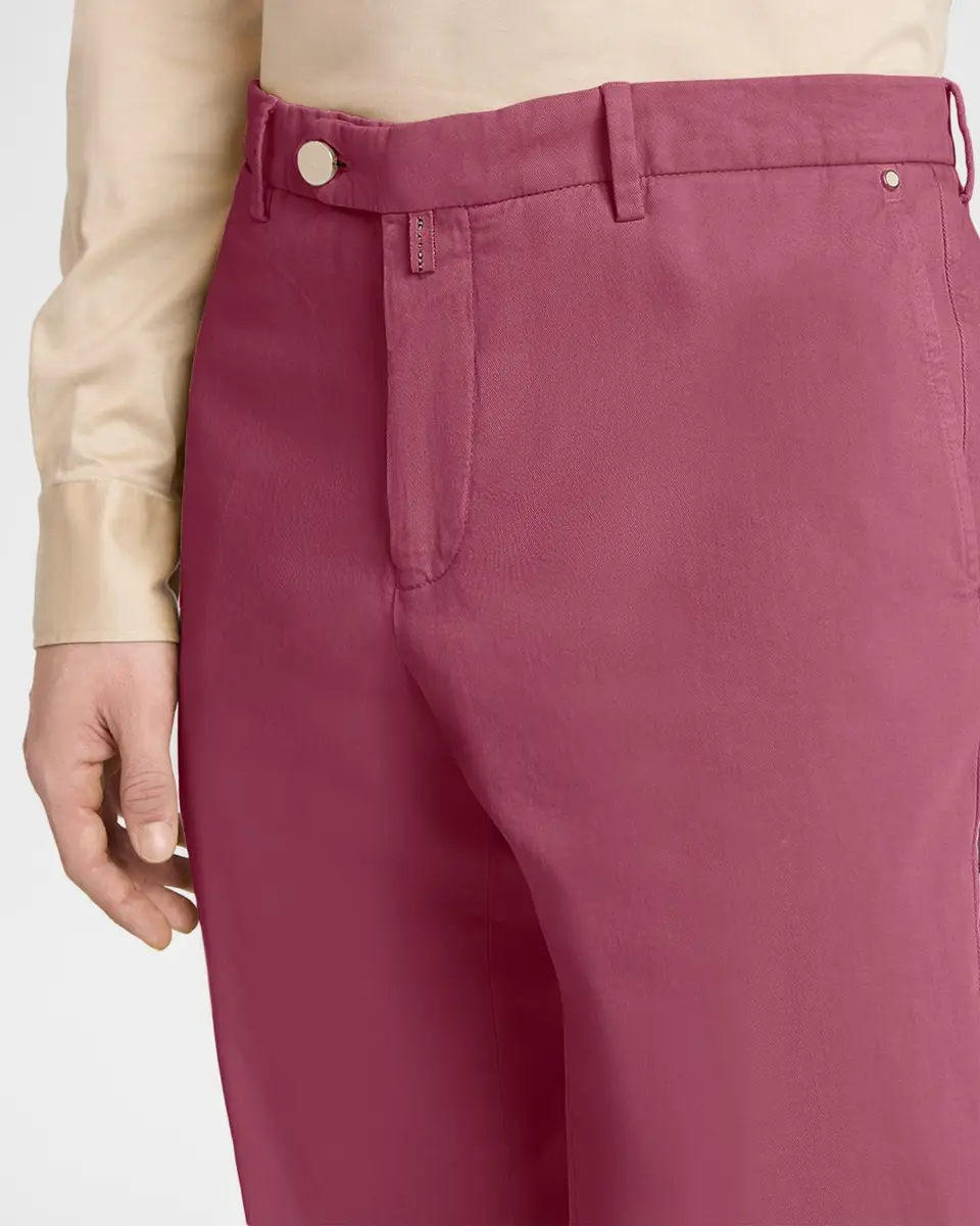 Kiton Men's Lyocell Straight-Leg Flat-Front Pants | Thumbnail 5