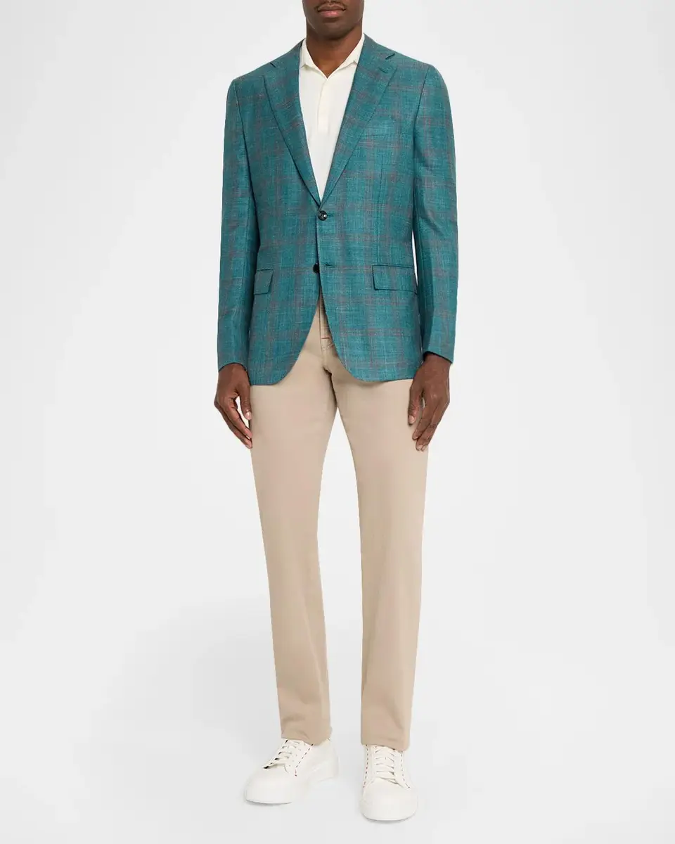 Kiton Men's Wool Plaid Single-Breasted Sport Coat | Thumbnail 2