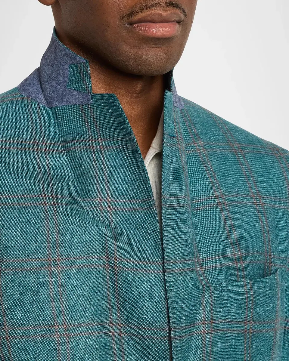 Kiton Men's Wool Plaid Single-Breasted Sport Coat | Thumbnail 7