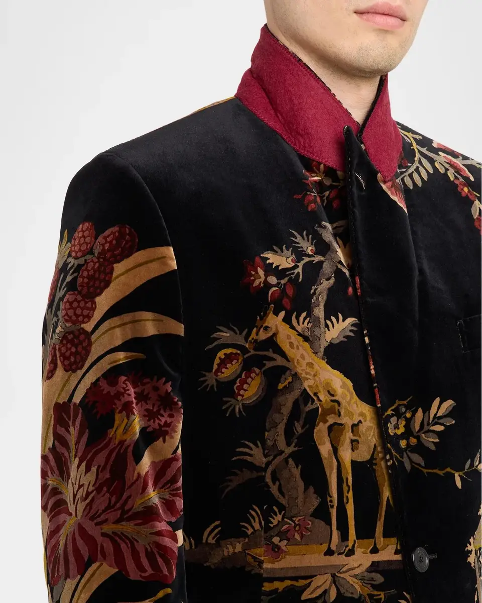 Etro Men's Giraffe Stretch-Cotton Velvet Jacket | Thumbnail 7 Etro Men's Giraffe Stretch-Cotton Velvet Jacket | Thumbnail 7