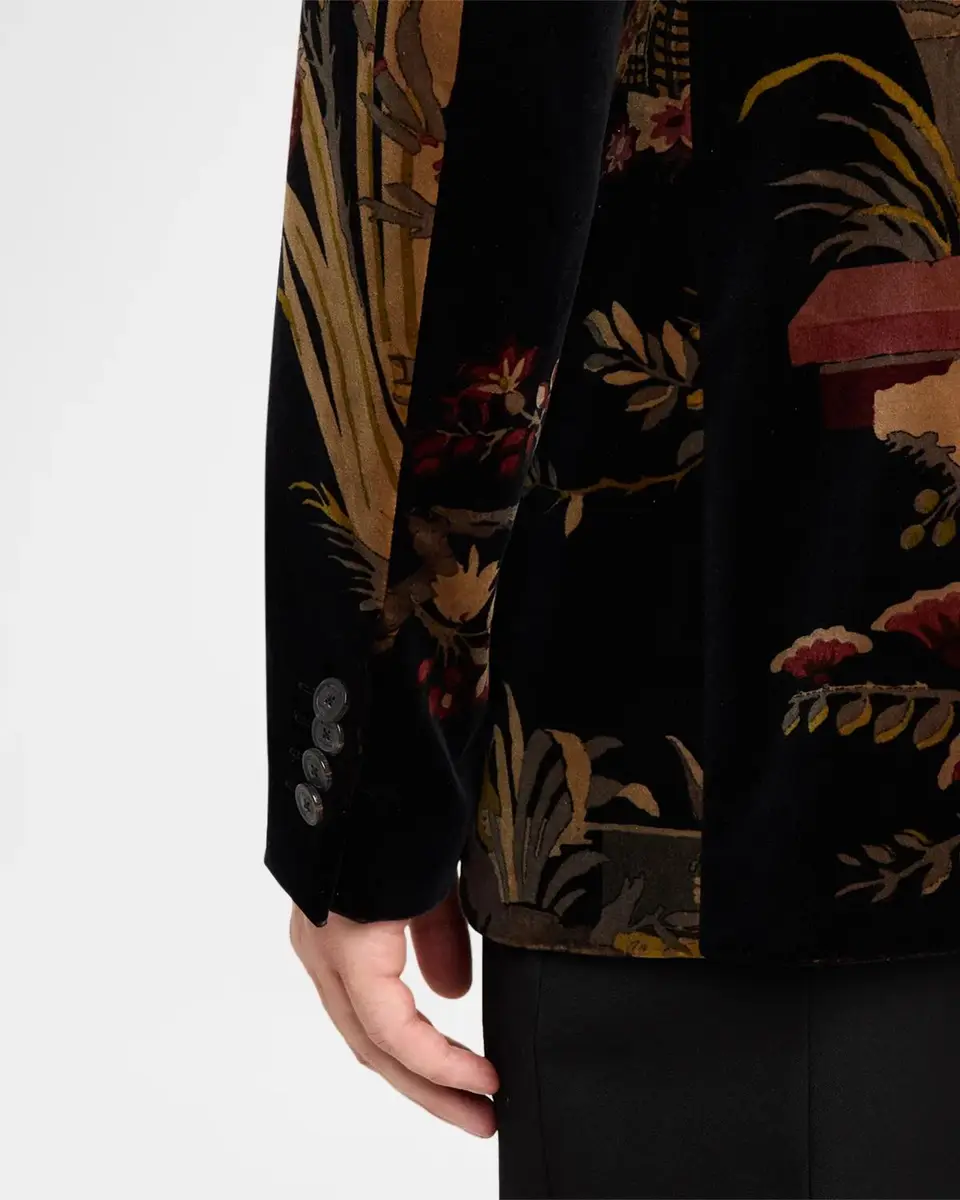 Etro Men's Giraffe Stretch-Cotton Velvet Jacket | Thumbnail 8 Etro Men's Giraffe Stretch-Cotton Velvet Jacket | Thumbnail 8