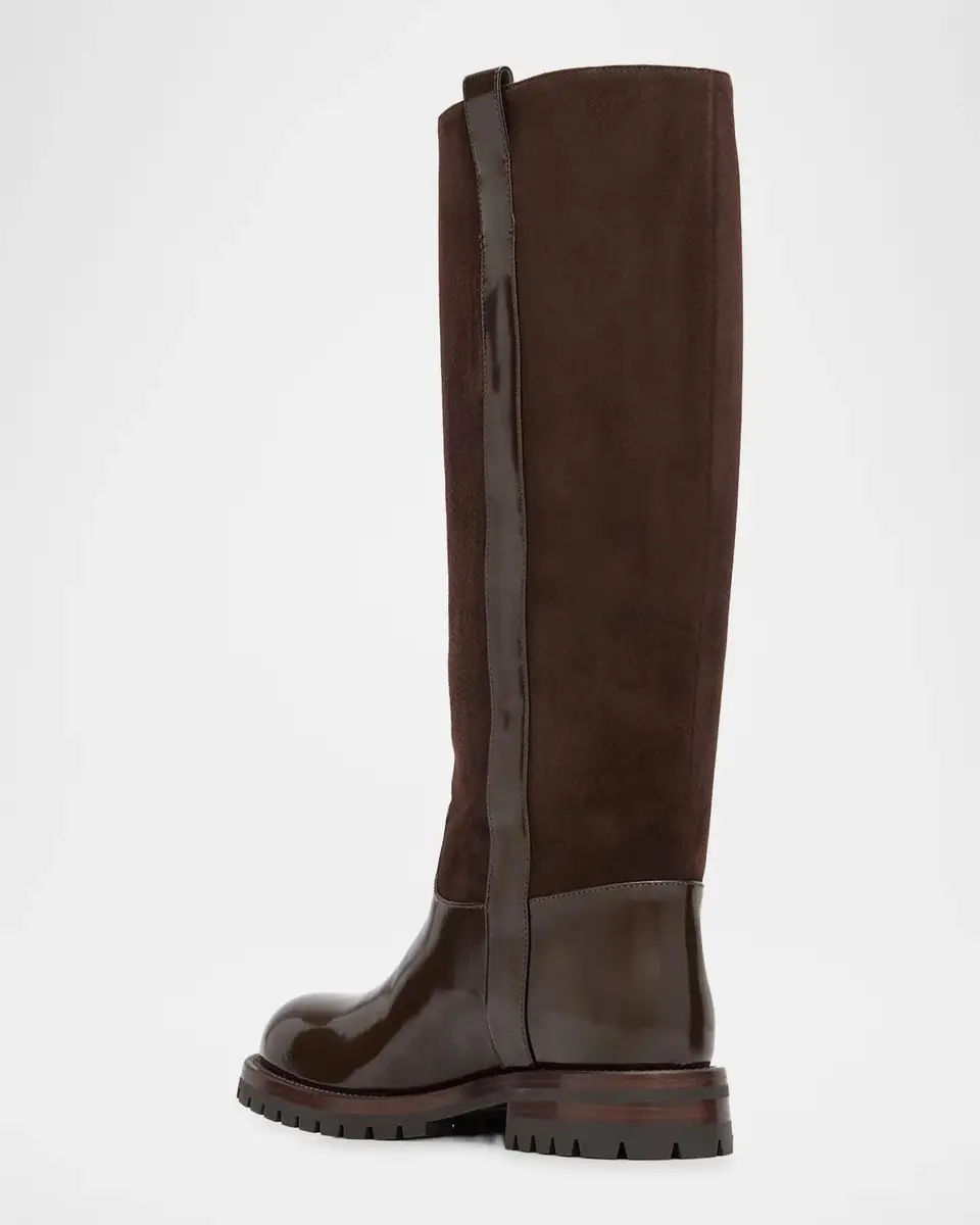 Dolce & Gabbana 20mm Velata Mixed Leather Knee-High Boots | Thumbnail 2 Dolce & Gabbana 20mm Velata Mixed Leather Knee-High Boots | Thumbnail 2