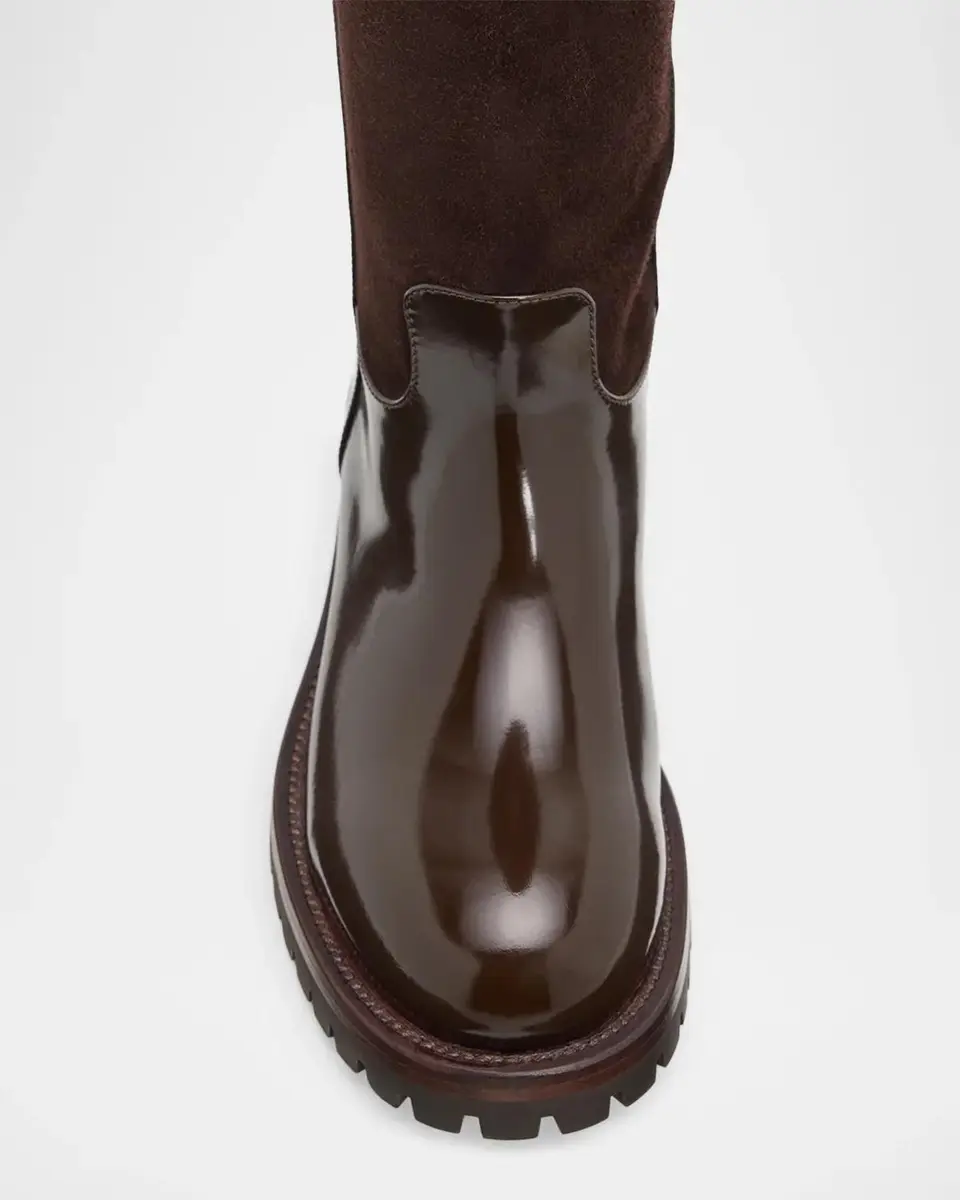 Dolce & Gabbana 20mm Velata Mixed Leather Knee-High Boots | Thumbnail 3 Dolce & Gabbana 20mm Velata Mixed Leather Knee-High Boots | Thumbnail 3