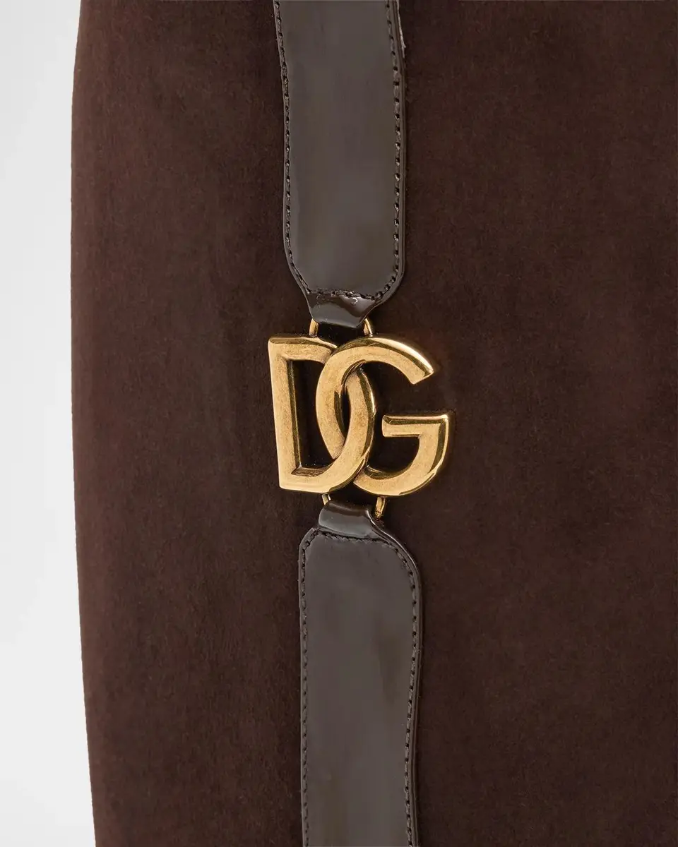 Dolce & Gabbana 20mm Velata Mixed Leather Knee-High Boots | Thumbnail 4 Dolce & Gabbana 20mm Velata Mixed Leather Knee-High Boots | Thumbnail 4