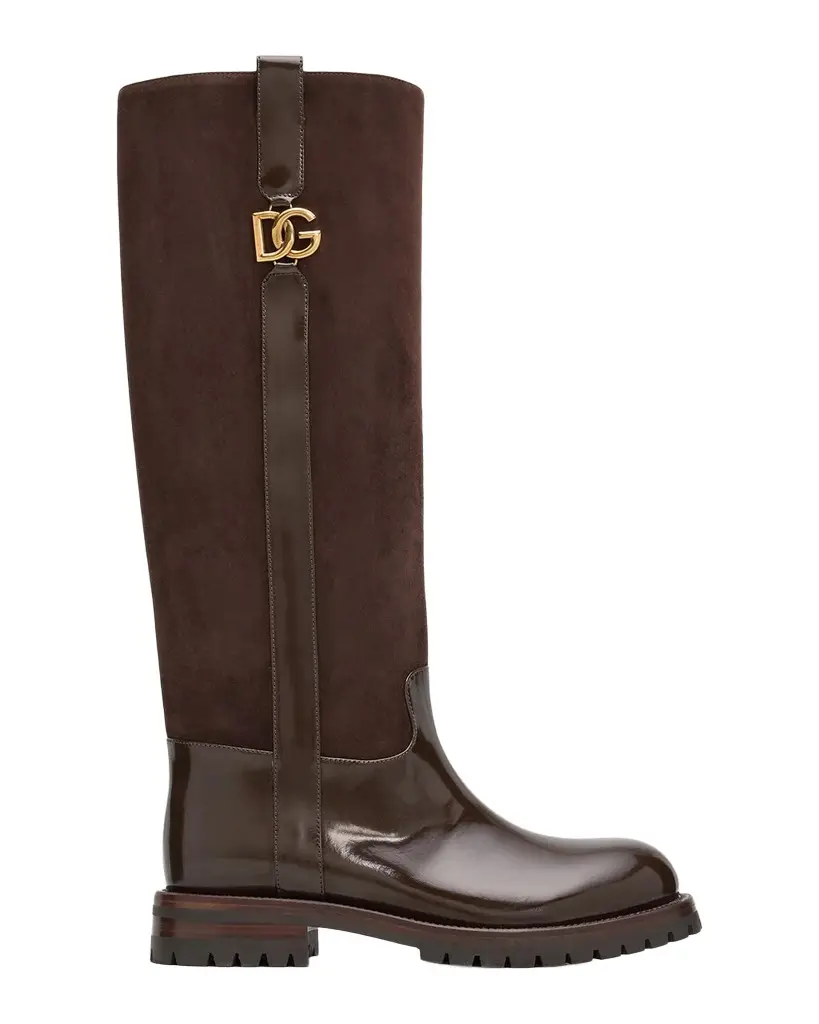 20mm Velata Mixed Leather Knee-High Boots 20mm Velata Mixed Leather Knee-High Boots