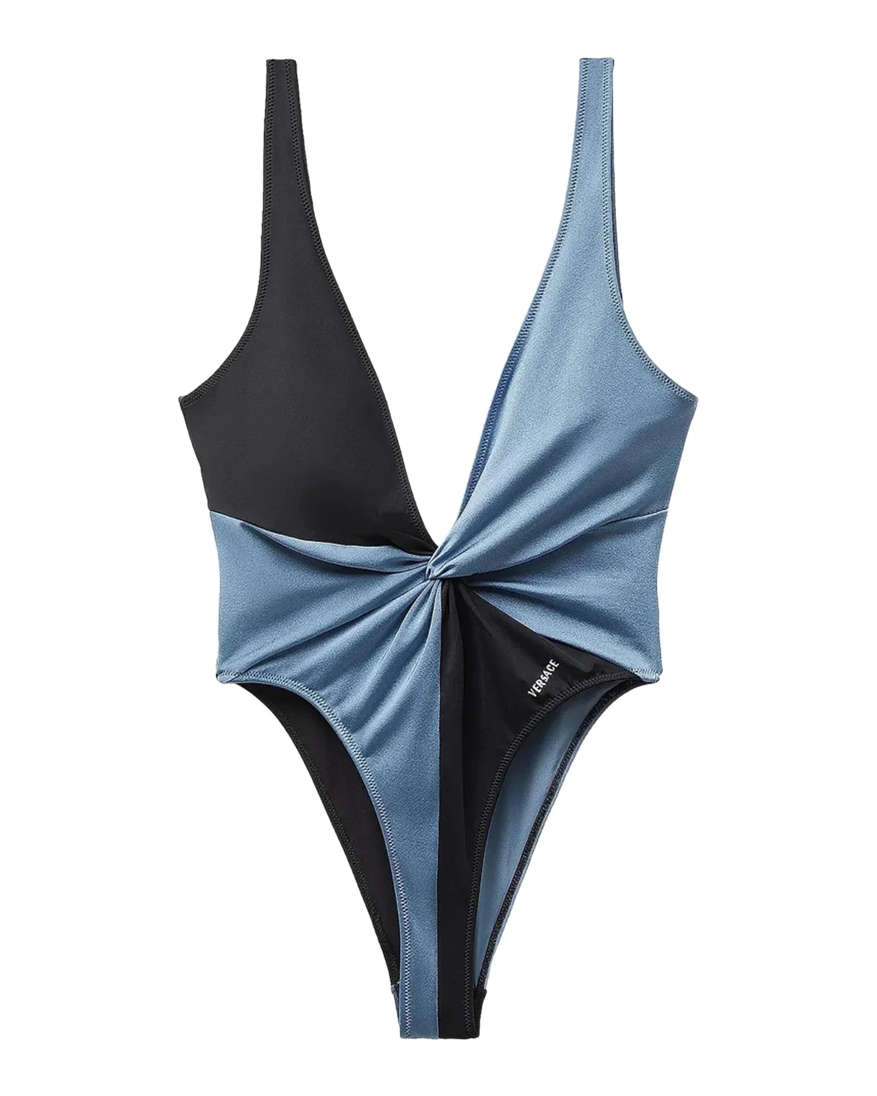 Versace Colorblocked Twist One-Piece Swimsuit