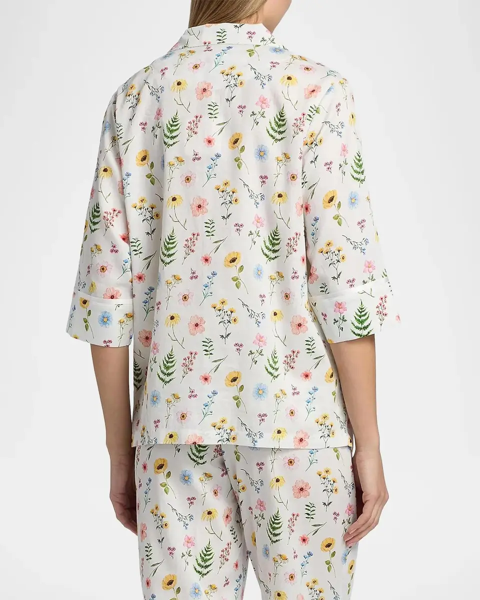Papinelle Elodie Wildflower Cotton Crop Pajamas | Thumbnail 3 Papinelle Elodie Wildflower Cotton Crop Pajamas | Thumbnail 3