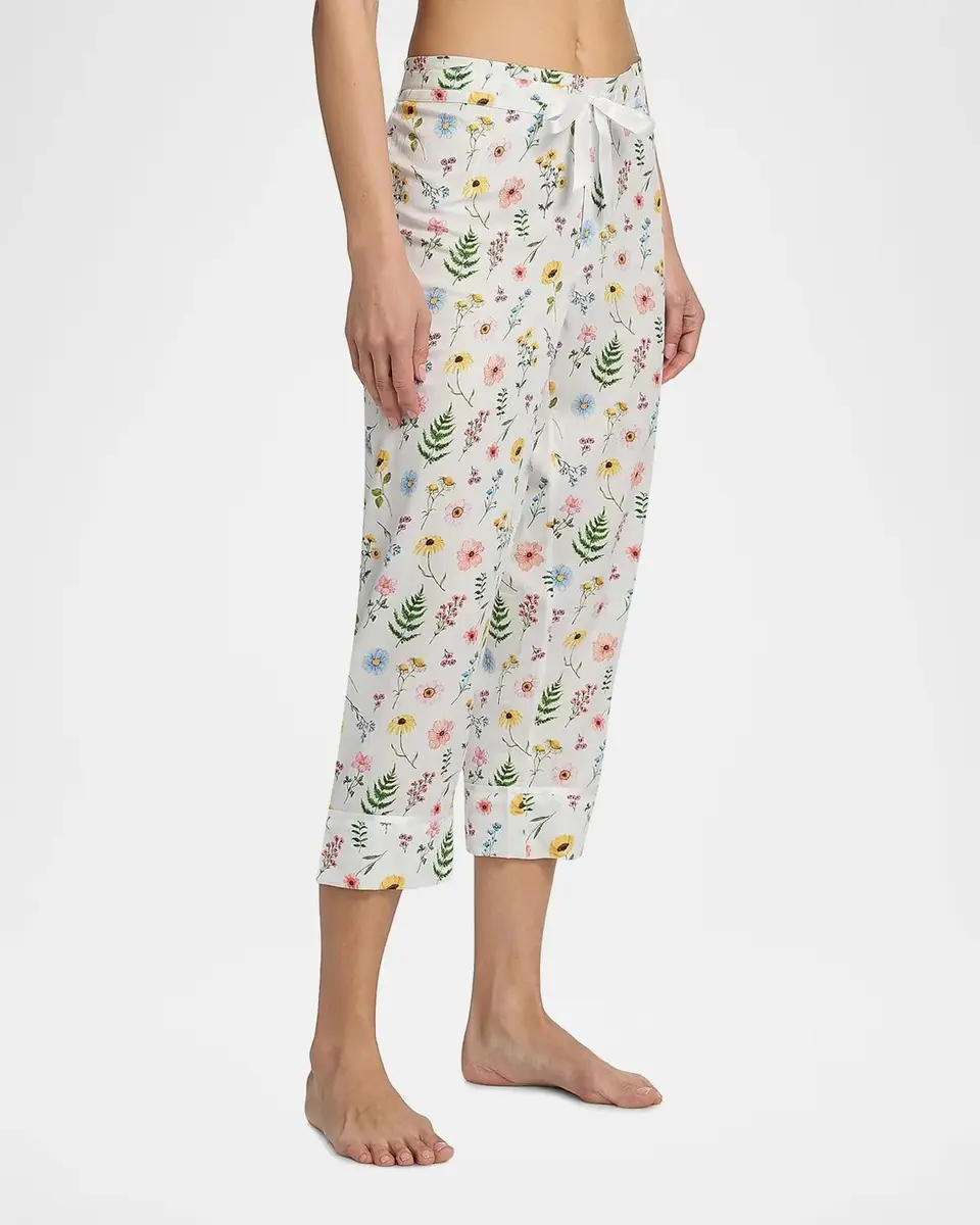 Papinelle Elodie Wildflower Cotton Crop Pajamas | Thumbnail 4 Papinelle Elodie Wildflower Cotton Crop Pajamas | Thumbnail 4