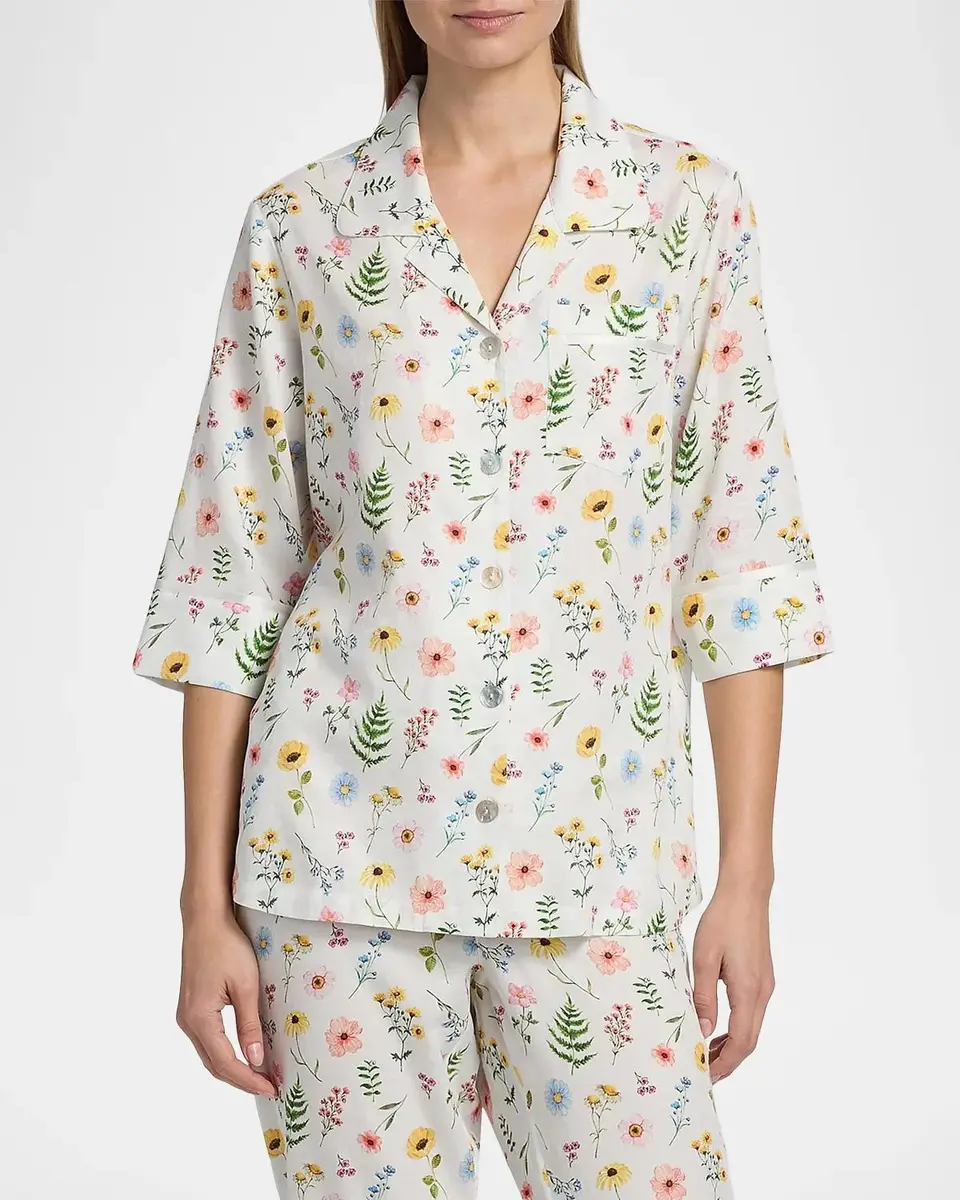 Papinelle Elodie Wildflower Cotton Crop Pajamas | Thumbnail 7 Papinelle Elodie Wildflower Cotton Crop Pajamas | Thumbnail 7