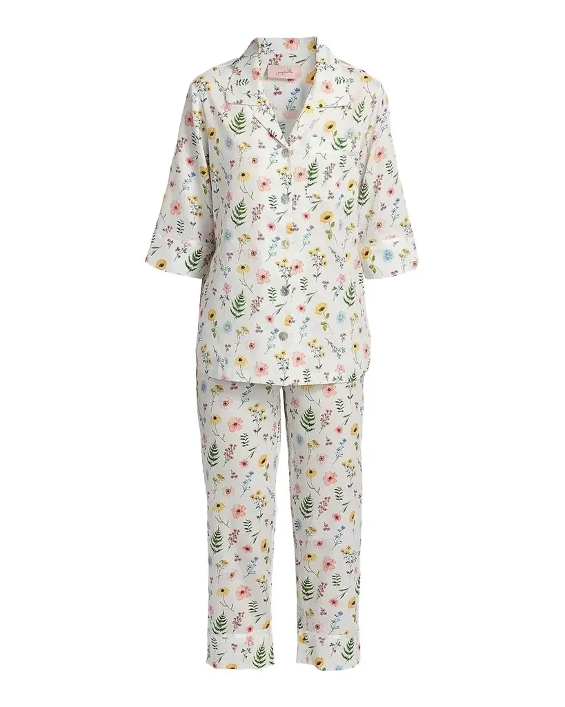 Papinelle Elodie Wildflower Cotton Crop Pajamas