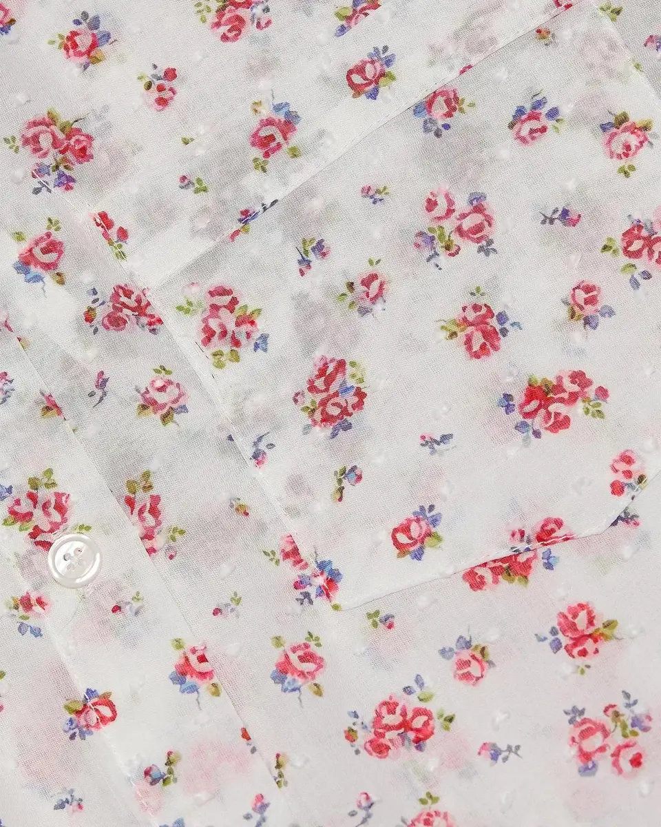 Papinelle Swiss Dot Floral Cotton Crop Pajamas | Thumbnail 6 Papinelle Swiss Dot Floral Cotton Crop Pajamas | Thumbnail 6