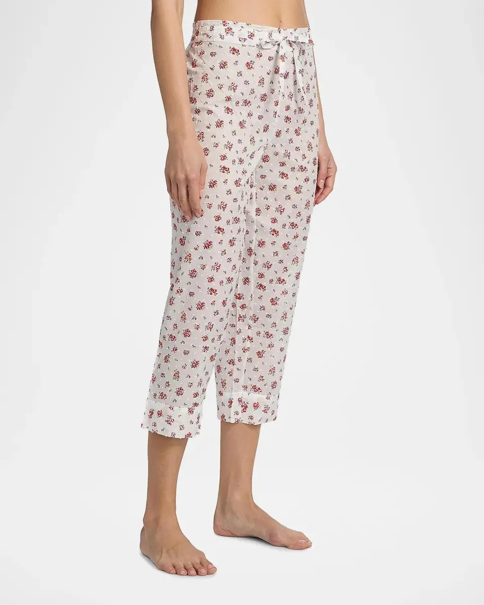 Papinelle Swiss Dot Floral Cotton Crop Pajamas | Thumbnail 7 Papinelle Swiss Dot Floral Cotton Crop Pajamas | Thumbnail 7