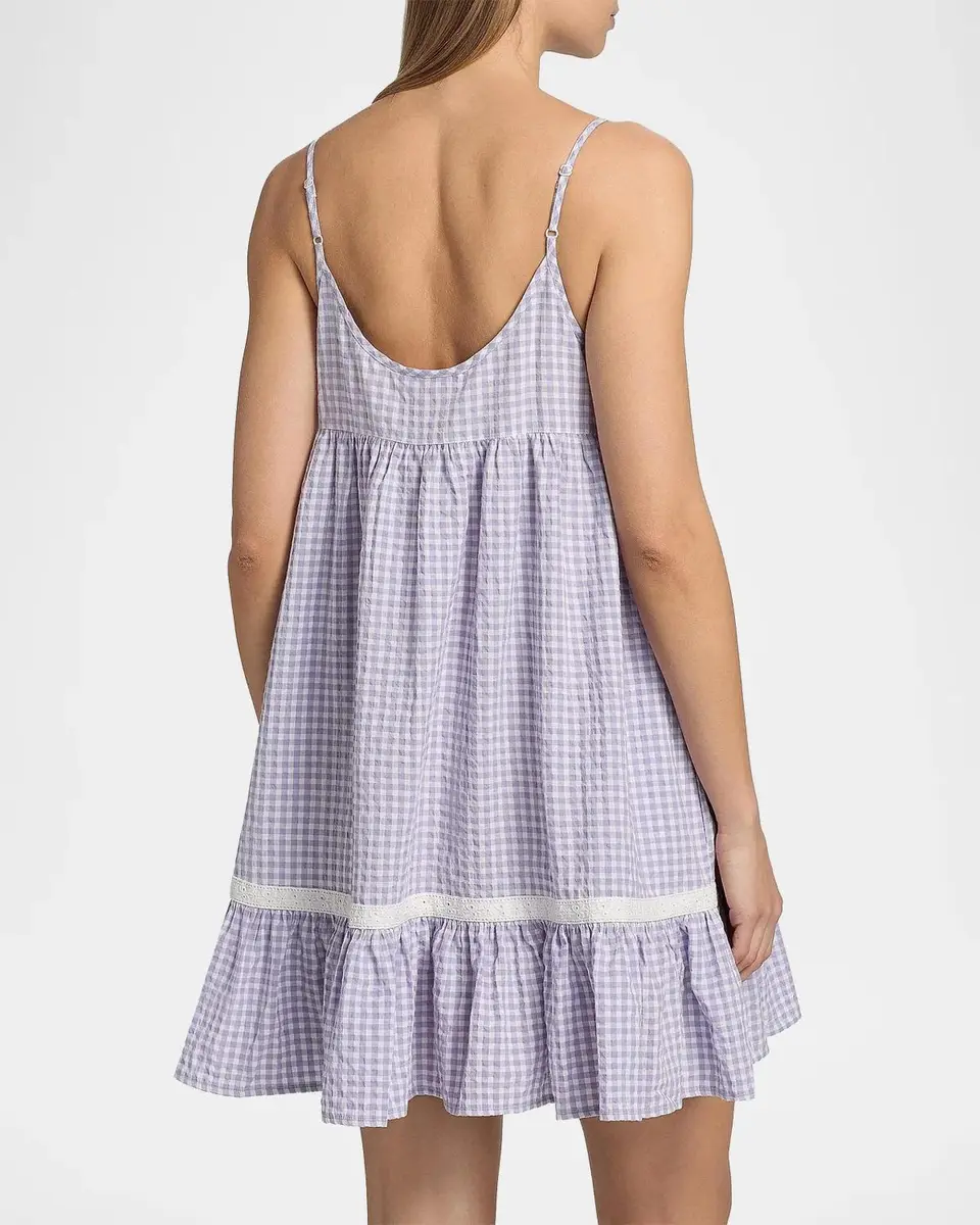Papinelle Seersucker Gingham Strappy Nightie | Thumbnail 3 Papinelle Seersucker Gingham Strappy Nightie | Thumbnail 3