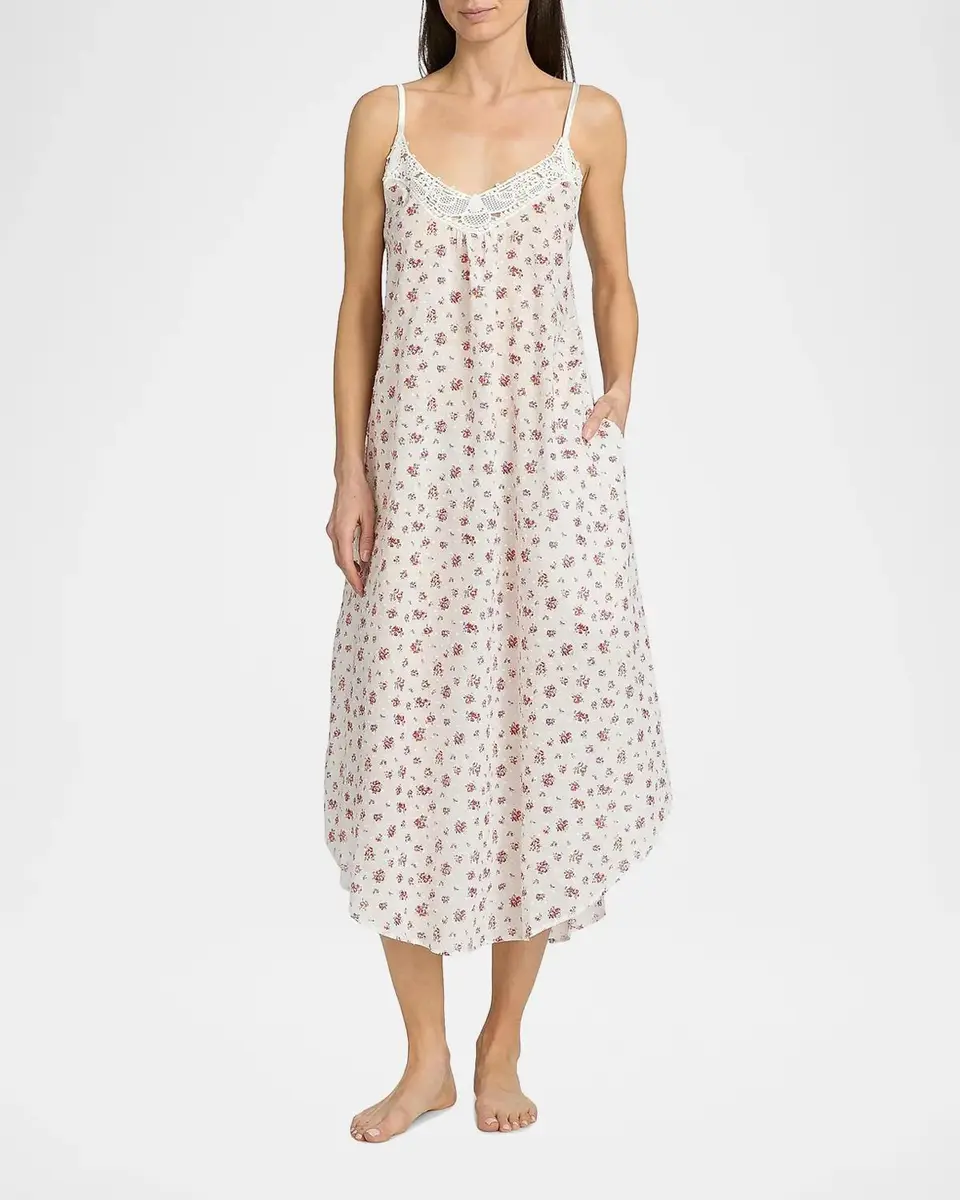 Papinelle Floral Swiss Dot Maxi Nightie | Thumbnail 4 Papinelle Floral Swiss Dot Maxi Nightie | Thumbnail 4