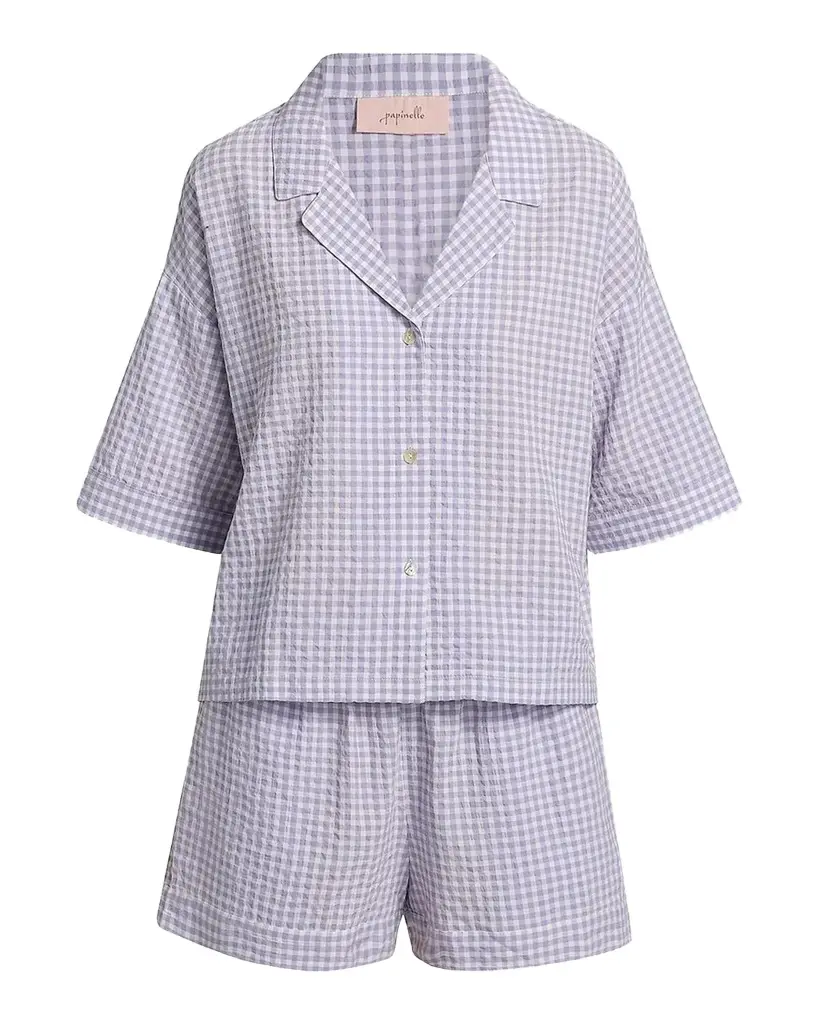 Seersucker Gingham Boxer Pajamas Seersucker Gingham Boxer Pajamas