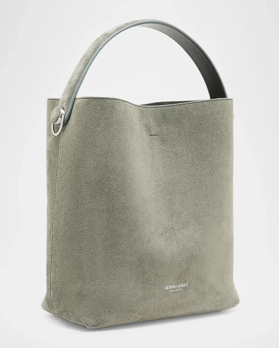 Giorgio Armani Small Suede Bucket Shoulder Bag | Thumbnail 2