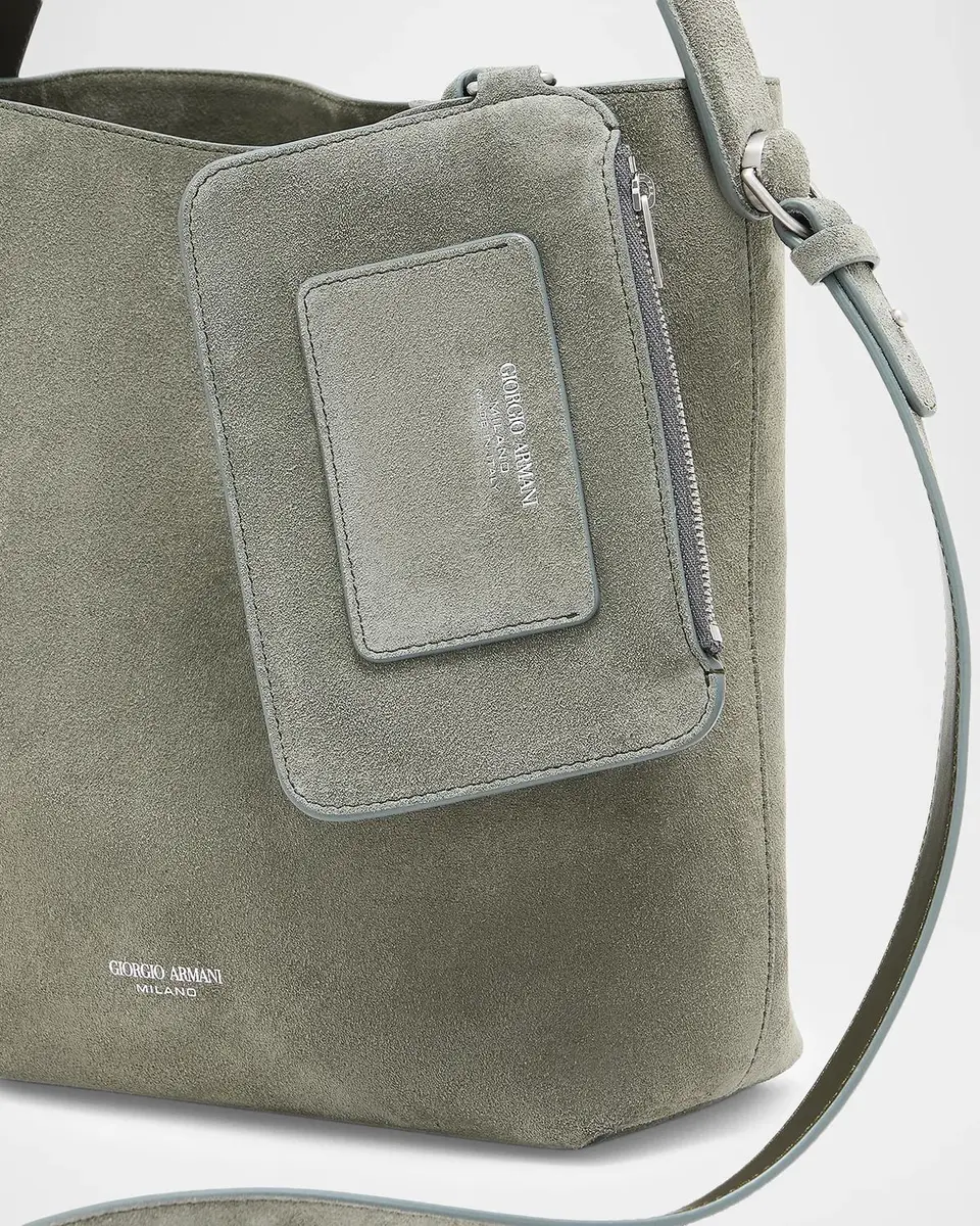 Giorgio Armani Small Suede Bucket Shoulder Bag | Thumbnail 5