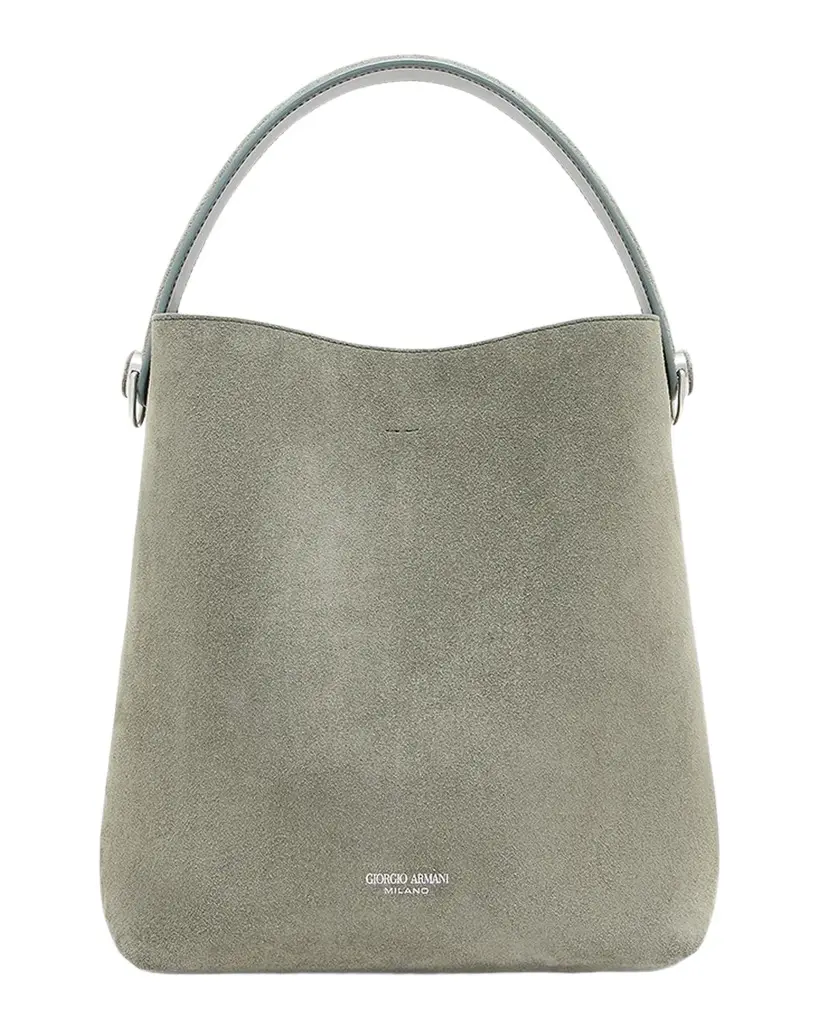 Giorgio Armani Small Suede Bucket Shoulder Bag