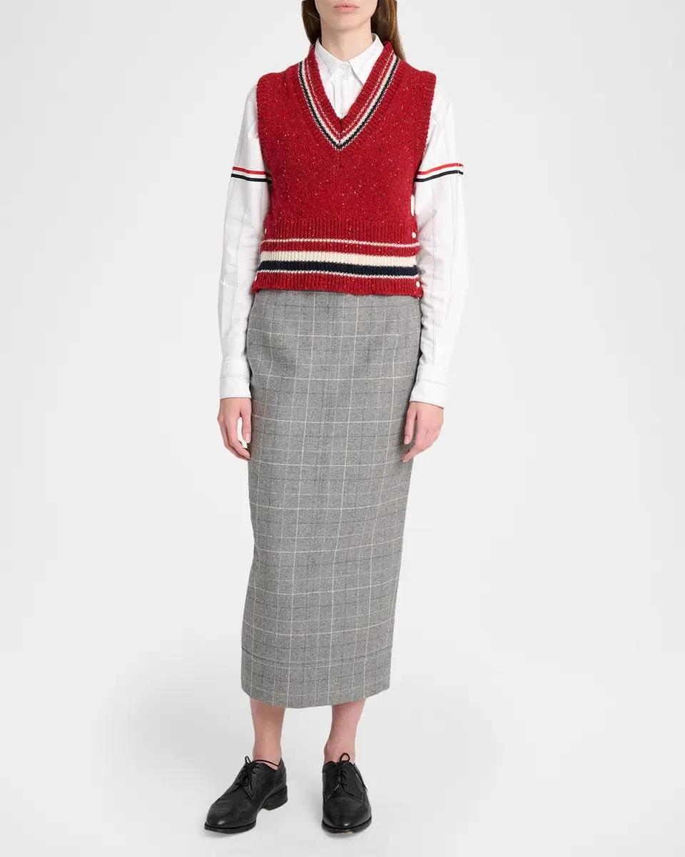 Thom Browne Hector Wool-Mohair Pointelle-Knit Sweater Vest | Thumbnail 2 Thom Browne Hector Wool-Mohair Pointelle-Knit Sweater Vest | Thumbnail 2