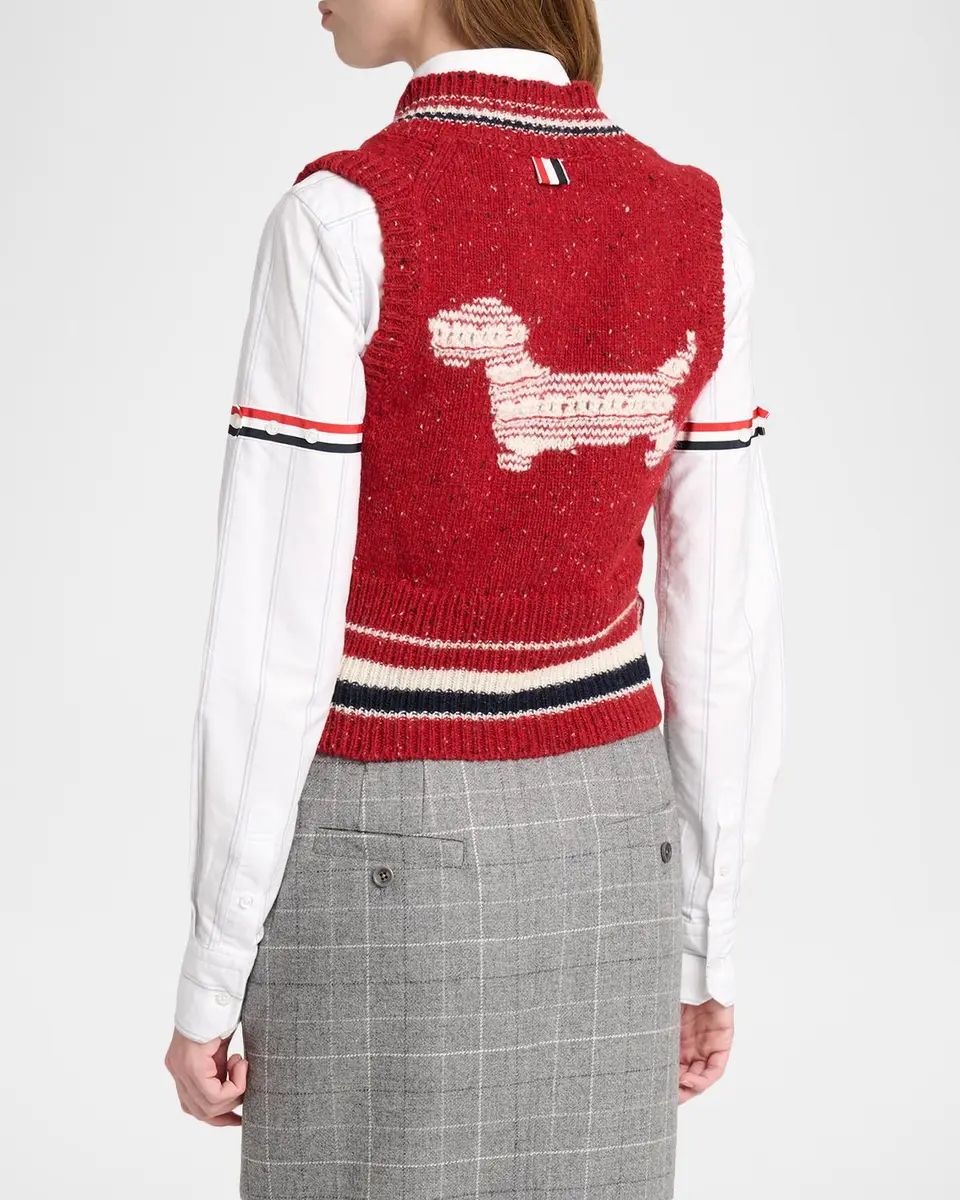 Thom Browne Hector Wool-Mohair Pointelle-Knit Sweater Vest | Thumbnail 3 Thom Browne Hector Wool-Mohair Pointelle-Knit Sweater Vest | Thumbnail 3