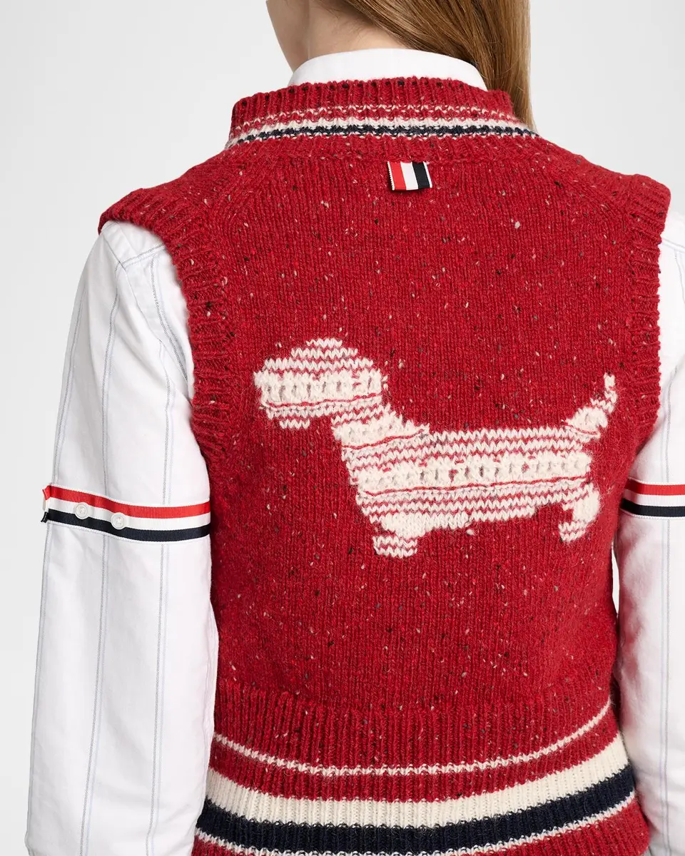 Thom Browne Hector Wool-Mohair Pointelle-Knit Sweater Vest | Thumbnail 5 Thom Browne Hector Wool-Mohair Pointelle-Knit Sweater Vest | Thumbnail 5