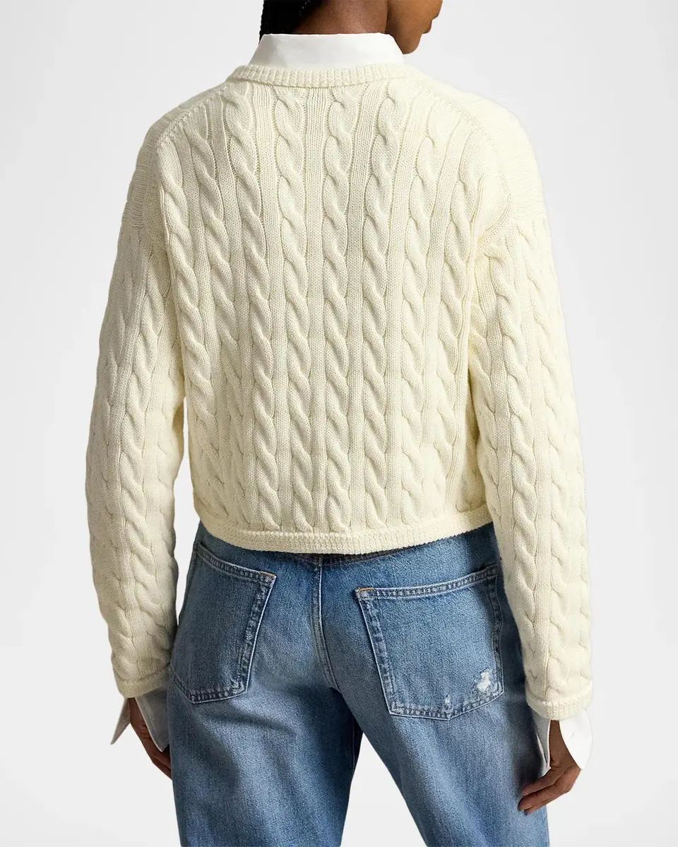 Polo Ralph Lauren Cable-Knit Cotton-Blend Cardigan | Thumbnail 3 Polo Ralph Lauren Cable-Knit Cotton-Blend Cardigan | Thumbnail 3