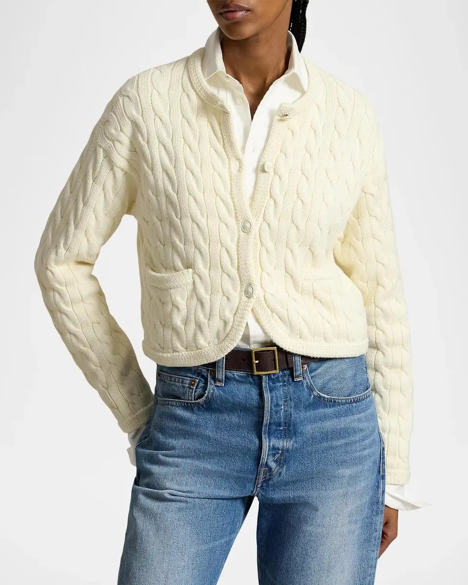 Polo Ralph Lauren Cable-Knit Cotton-Blend Cardigan | Thumbnail 4 Polo Ralph Lauren Cable-Knit Cotton-Blend Cardigan | Thumbnail 4