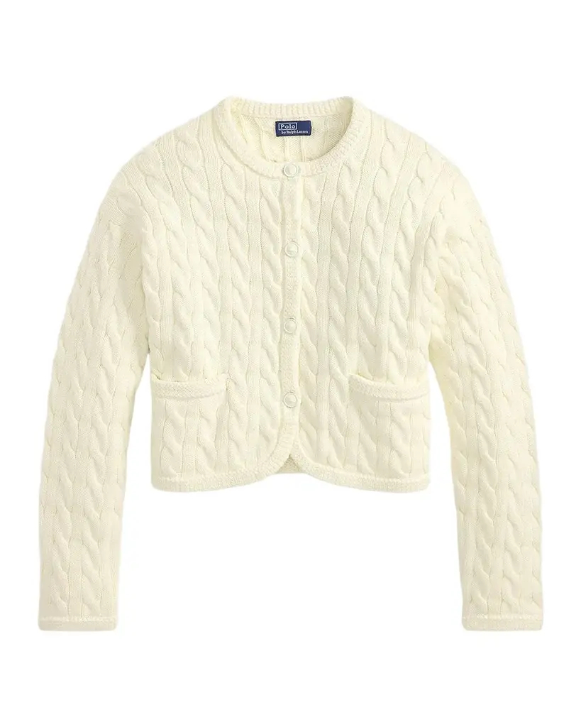 Cable-Knit Cotton-Blend Cardigan Cable-Knit Cotton-Blend Cardigan