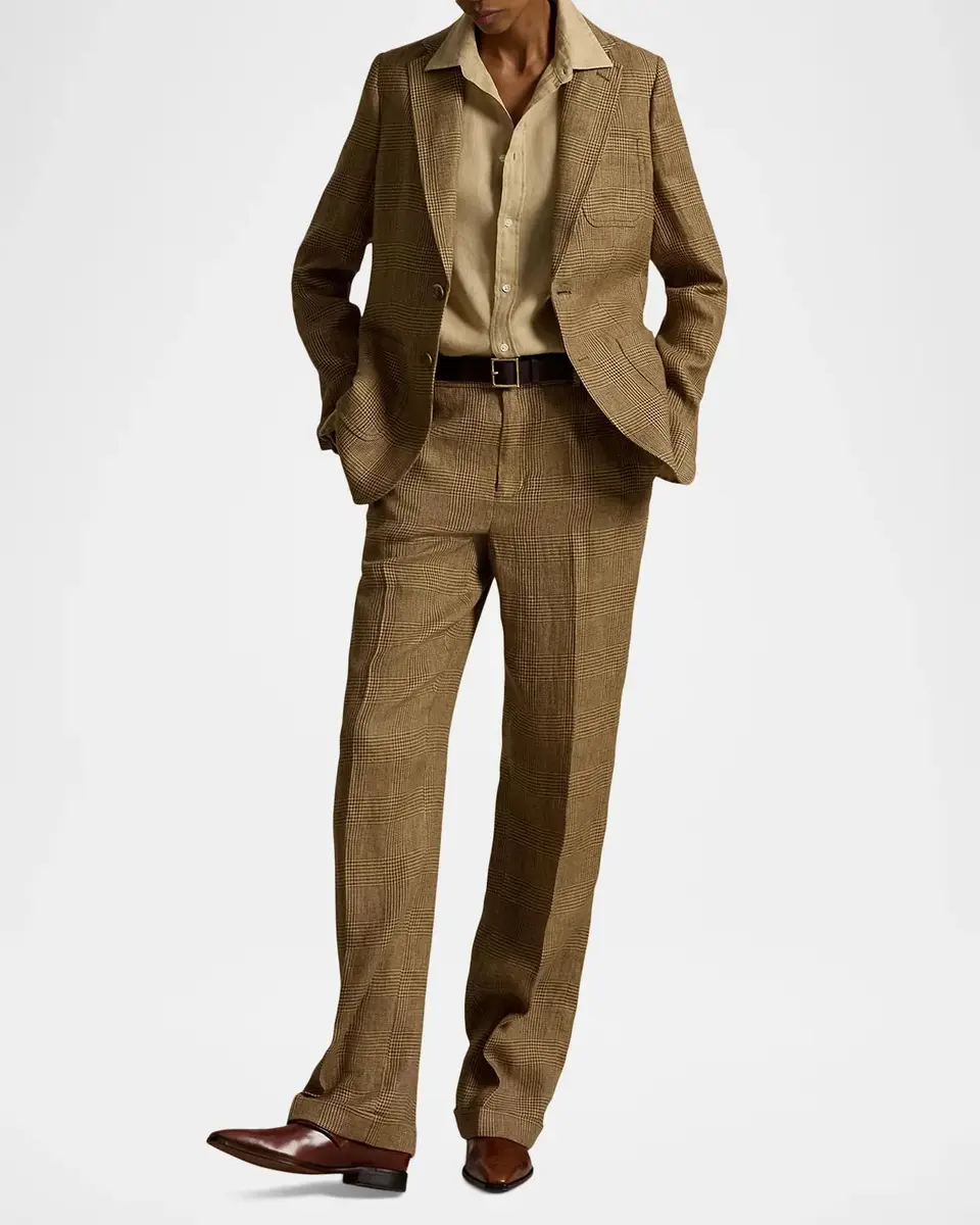 Polo Ralph Lauren Plaid Linen Relaxed Straight Pants | Thumbnail 2 Polo Ralph Lauren Plaid Linen Relaxed Straight Pants | Thumbnail 2