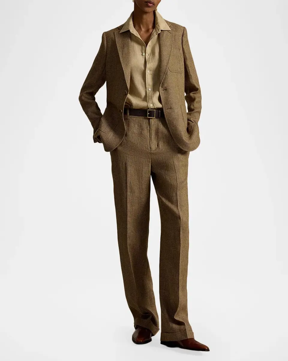 Polo Ralph Lauren Single-Breasted Glen Plaid Linen Blazer | Thumbnail 2 Polo Ralph Lauren Single-Breasted Glen Plaid Linen Blazer | Thumbnail 2