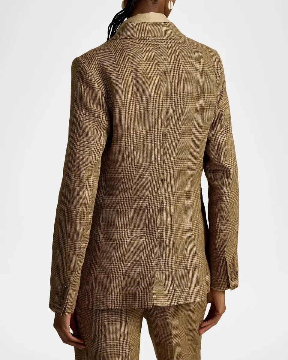 Polo Ralph Lauren Single-Breasted Glen Plaid Linen Blazer | Thumbnail 3 Polo Ralph Lauren Single-Breasted Glen Plaid Linen Blazer | Thumbnail 3
