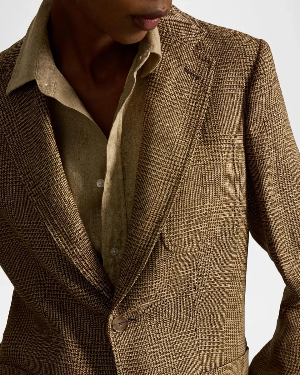 Polo Ralph Lauren Single-Breasted Glen Plaid Linen Blazer | Thumbnail 5 Polo Ralph Lauren Single-Breasted Glen Plaid Linen Blazer | Thumbnail 5