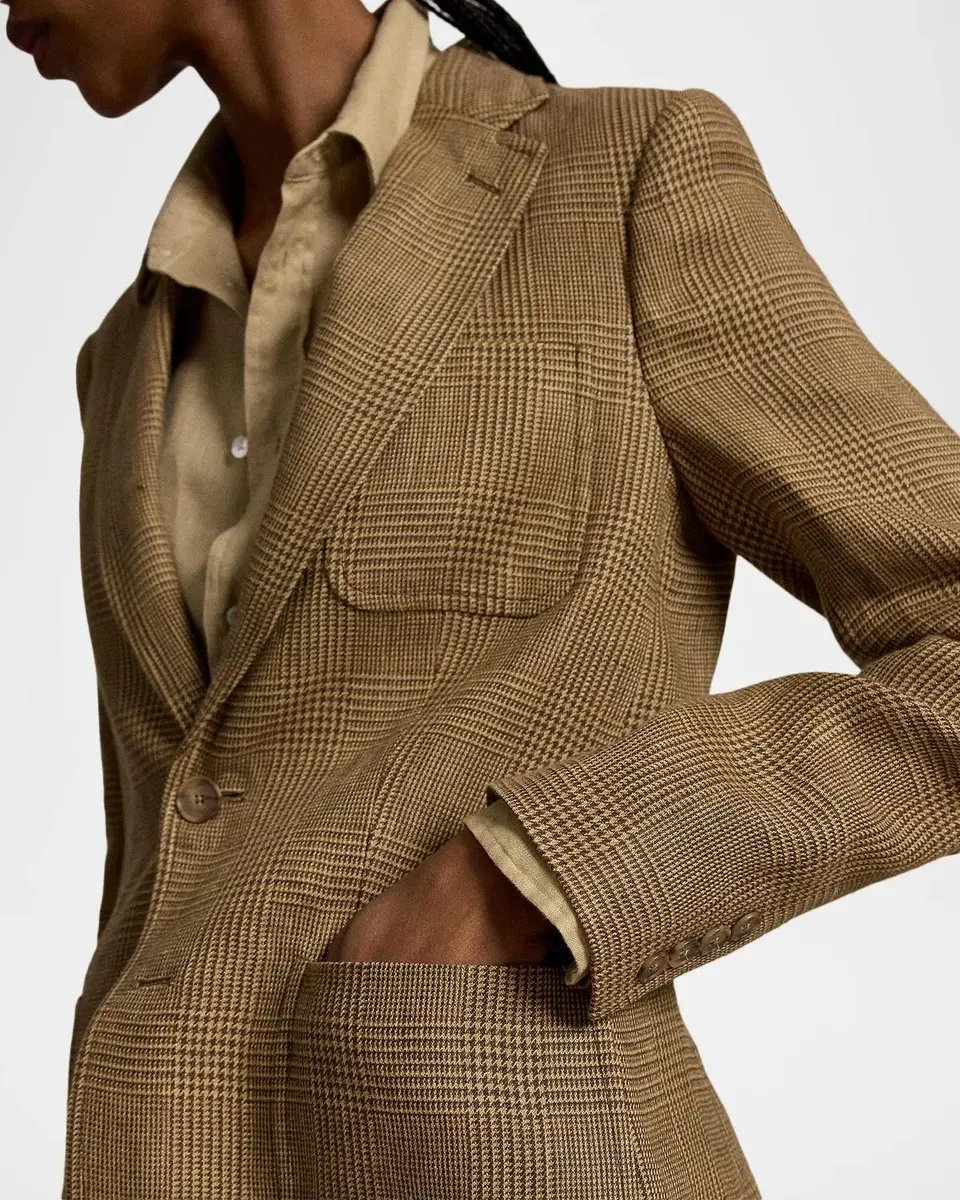 Polo Ralph Lauren Single-Breasted Glen Plaid Linen Blazer | Thumbnail 6 Polo Ralph Lauren Single-Breasted Glen Plaid Linen Blazer | Thumbnail 6